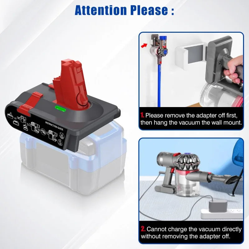 3-in-1 battery adapter for Dyson V6 V7 V8 – image 13