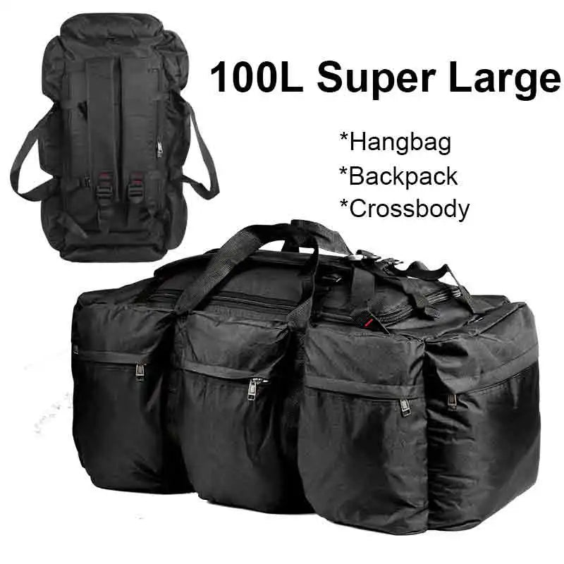 100L Tactical Camping Duffel Backpack