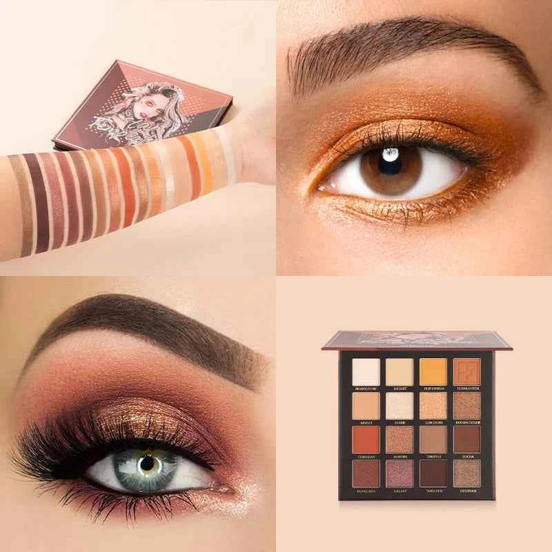 16 Color Multi Texture Palette – Professional Matte, Shimmer & Metallic Artistry