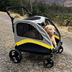 Premium 4-Wheel Foldable Dog Pram with Breathable Mesh by Snagg A Pet Stroller