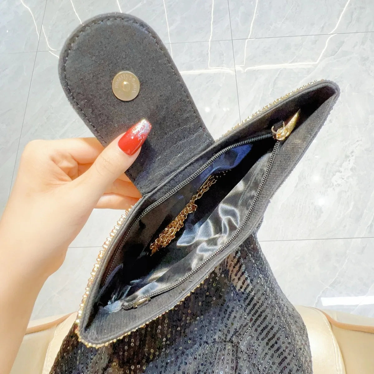 Luxury Bow Sequin Evening Clutch by Snagg It Purses