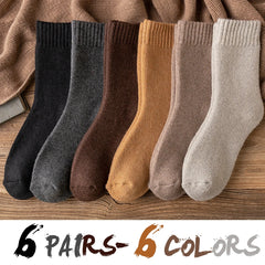 Men’s Vintage Wool Knit Socks, Thick Winter Cashmere Blend