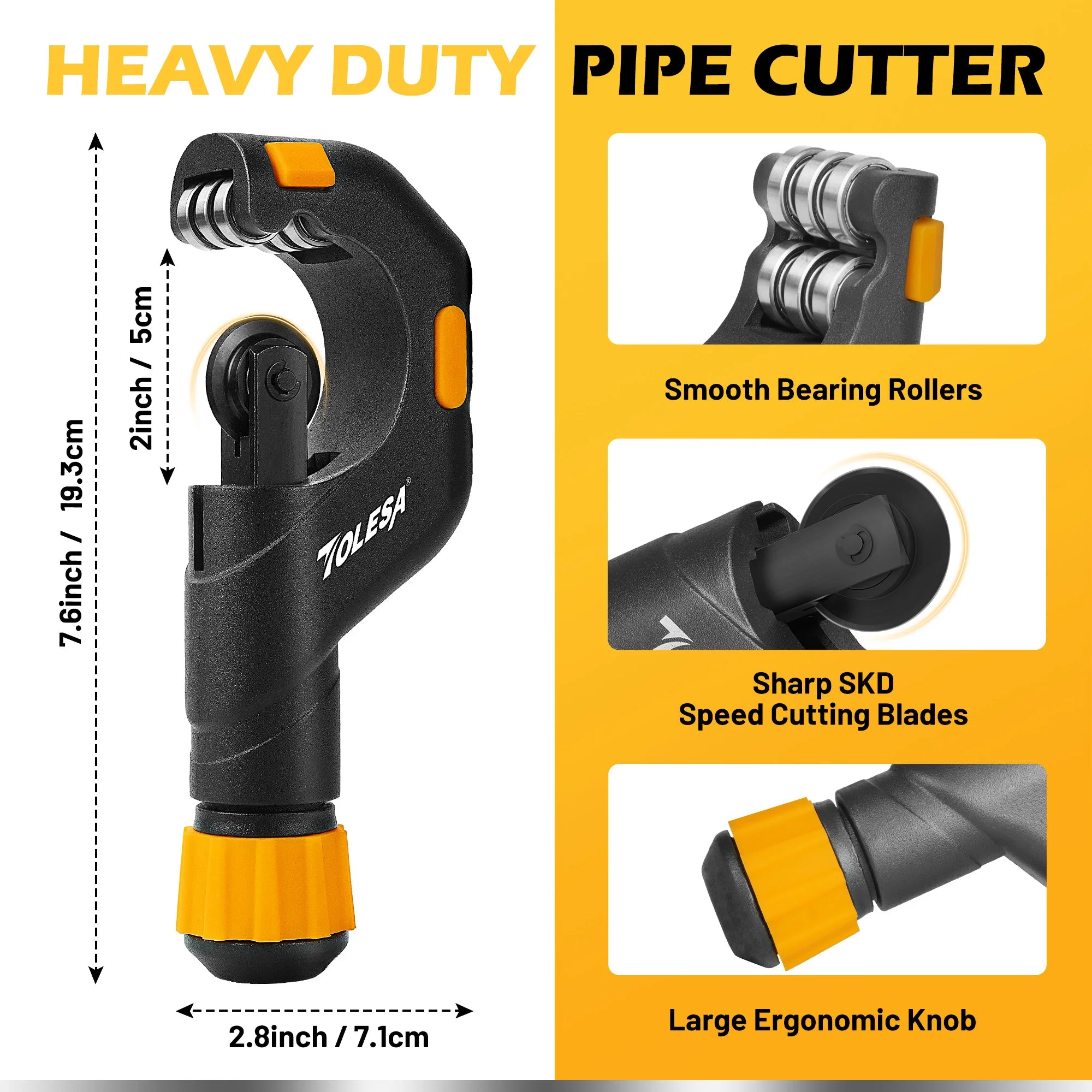 4-piece pipe cutter set with mini cutter, deburring tool and reamer – image 2