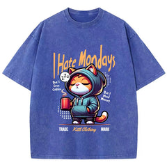 I Hate Mondays Print Womans Streetwear T-Shirt