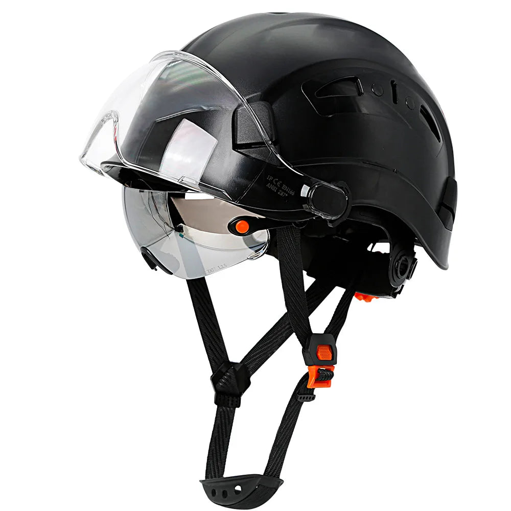 Vented construction safety helmet with built-in visor – image 8