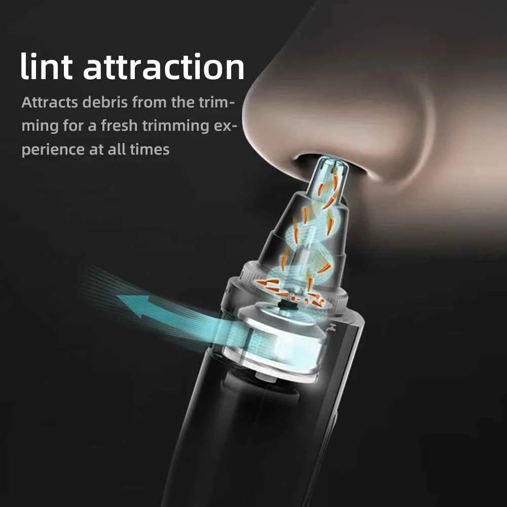 Elite Precision Ear and Nose Hair Trimmer – High-Torque Vacuum Cleaning System & Dual Edge Blade Technology