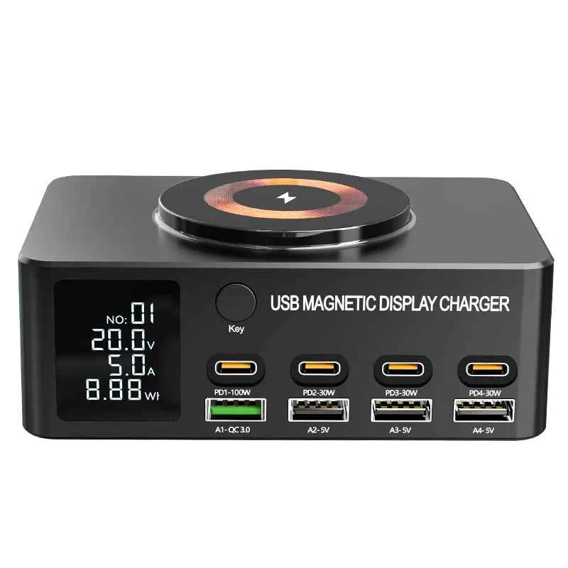 220W GaN USB-C Desktop Charging Station | QC3.0 140W Fast Charger for iPhone MacBook Air Laptop