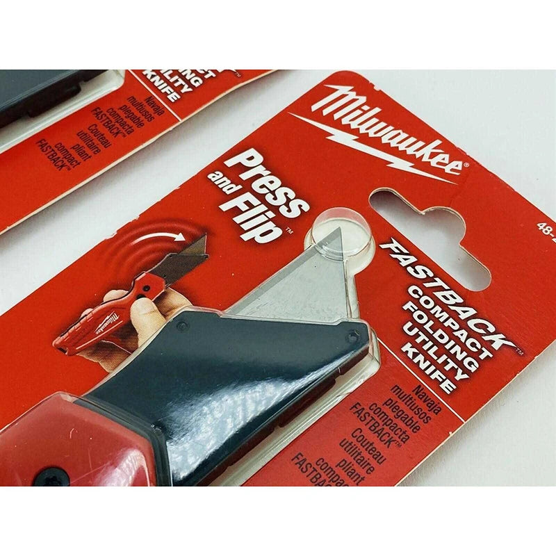 Milwaukee FASTBACK™ Compact Folding Utility Knife – Press & Flip Design - FASTBACK