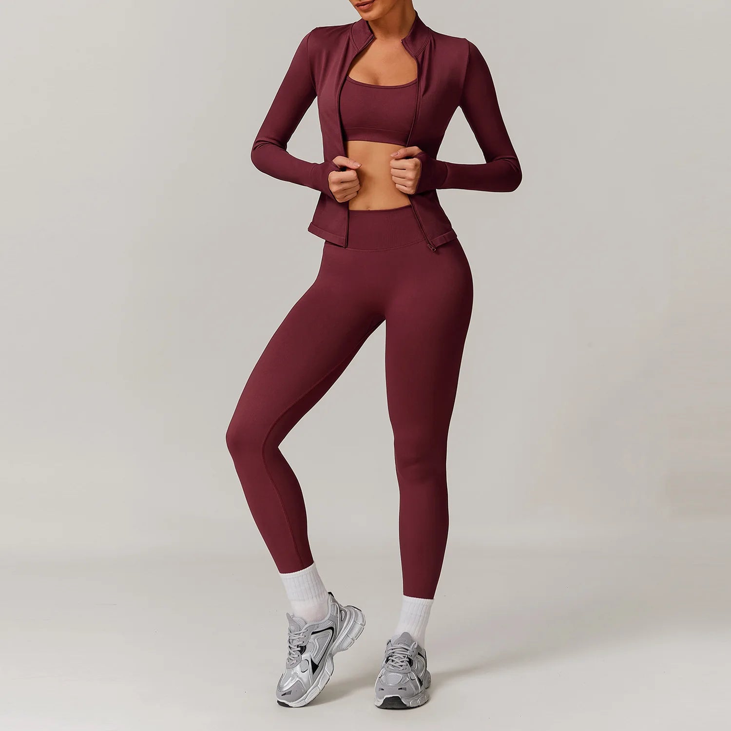 Women's 2/3-Piece Seamless Yoga Tracksuit | Gym Sports Bra & Leggings Fitness Set Sportswear