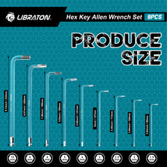 LIBRATON 9-Piece Long Arm Metric Ball-End Hex Key Set