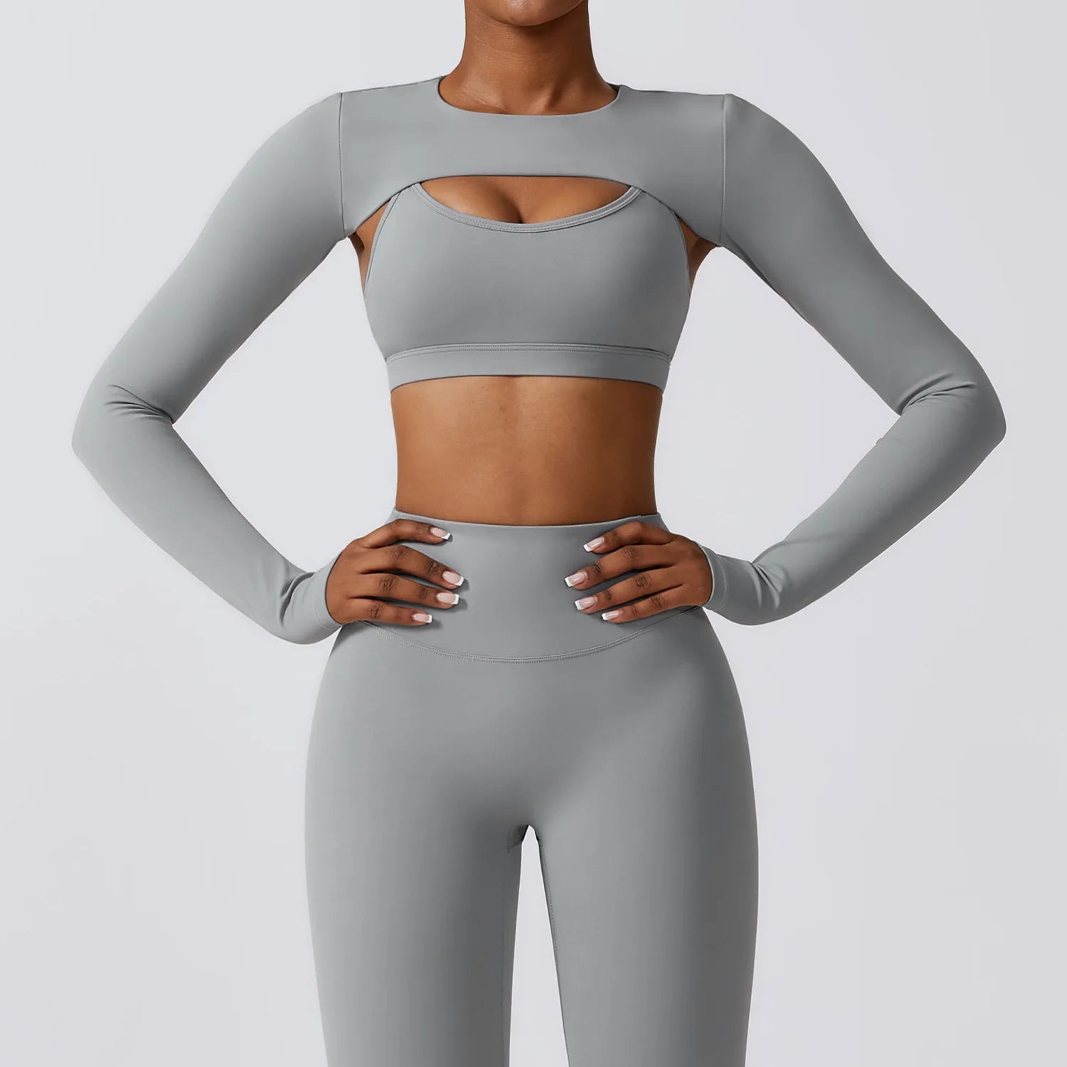 Women's Long Sleeve Shawl Yoga Camisole | Push-Up Nude Fitness Gym Workout Running Sports Top