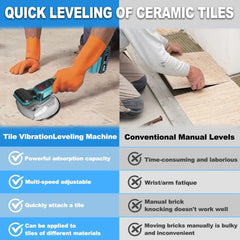 Cordless 8 Speed Tile Tiling Machine - 18,000 RPM High Frequency Vibration Leveling Tool Compatible With Makita 18V Battery