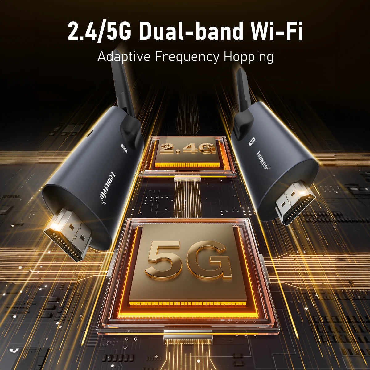 5G Wireless HDMI Transmitter & Receiver for Laptop, TV, Projector & Camera by Snagg An HDMI Transmitter