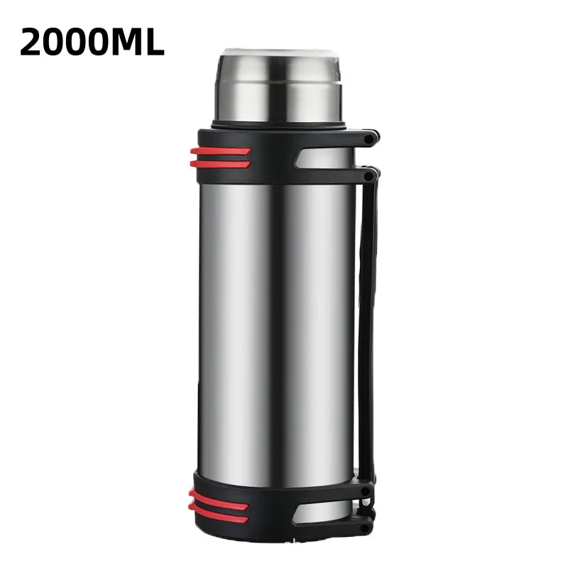 High Capacity 316 Stainless Steel Thermal Flask | Integrated Tea Infuser & Shoulder Carry