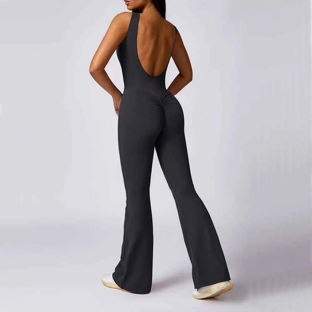 Women's Sports Jumpsuit | Push-Up Yoga Fitness Romper Stretch Bodysuit Gym Training Activewear