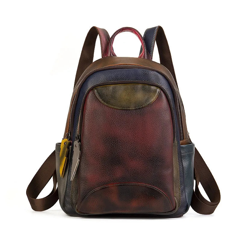 Vintage Patchwork Genuine Leather Backpack by Snagg A Backpack