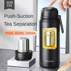 Thermos Bottle With Magnetic Tea Infuser For Travelers by Snagg A Mug