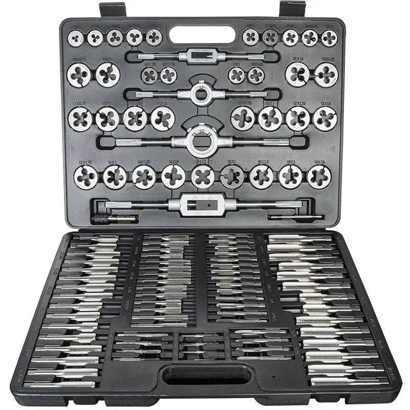 110pc Metric Tap & Die Set – High-Speed Steel Thread Cutting Kit with Taps, Dies & Wrenches - SnaggIt