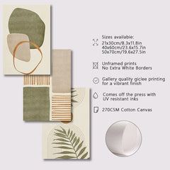 Set of 3 Abstract Tropical Canvas Prints by Snagg A Print