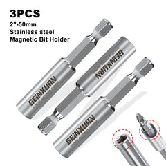 2" Stainless Steel Magnetic Screwdriver Bit Holders – Hex Shank, Quick-Change