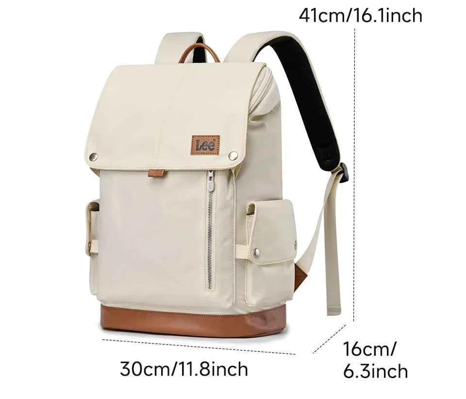 Leather Flip Backpack 20–35L – Business Commuter & School Laptop Rucksack