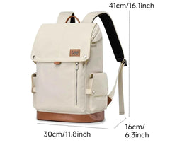 Leather Flip Backpack 20–35L – Business Commuter & School Laptop Rucksack