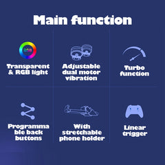 Wireless Multi Platform Controller | Hall-Linear Precision & Translucent RGB Design for PS4 Switch Android IOS MFI Games PC TV box