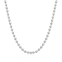 3mm Round Moissanite Tennis Necklace – 925 Sterling Silver, 18K White Gold Plated (GRA Certified)