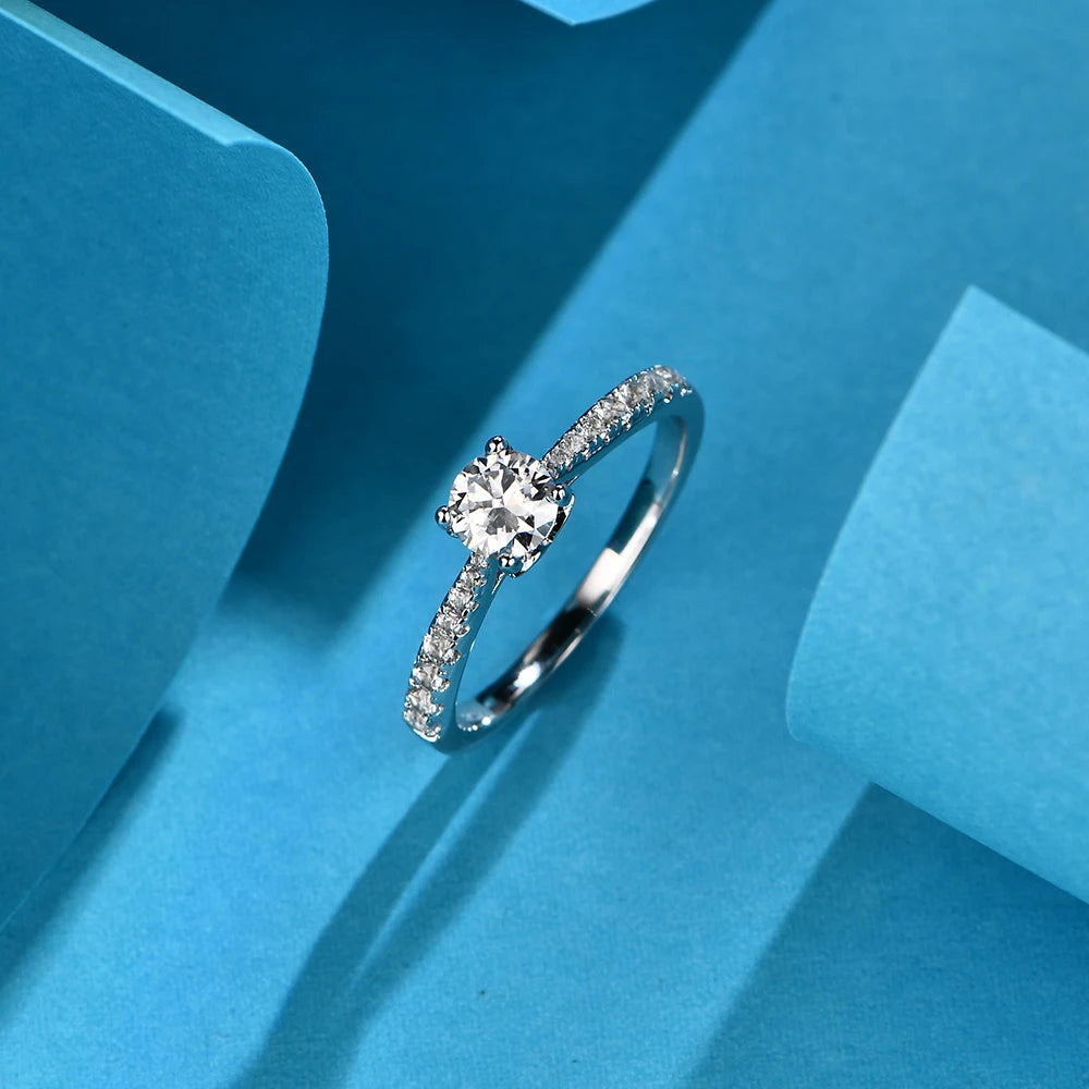 0.5ct D Color Round Moissanite Ring