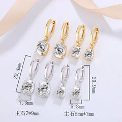Oval Moissanite Drop Earrings by Snagg An Earring