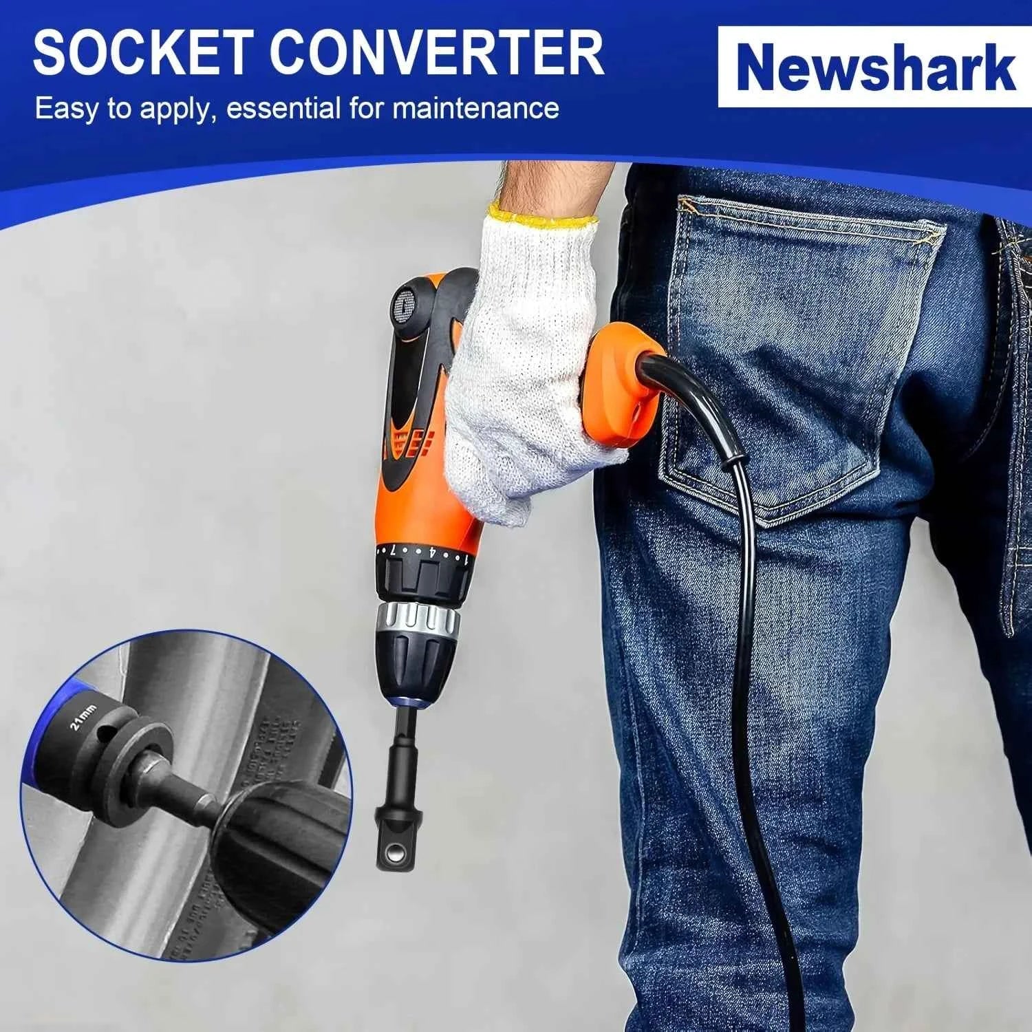 6 Piece Master Impact Drive Adapter Set | Square toHex & Hex to Square Quick Release Converters