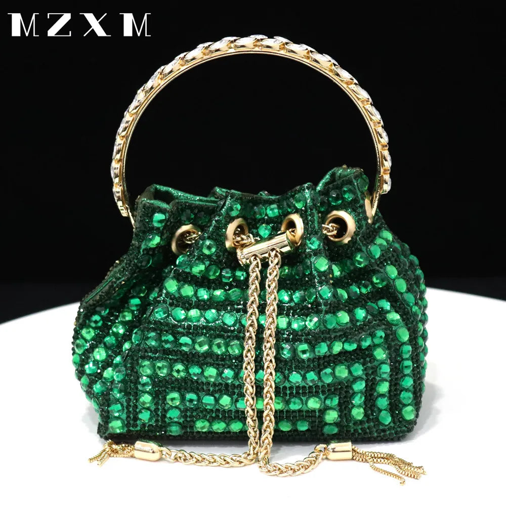 Rhinestone Bucket Design Evening Bag