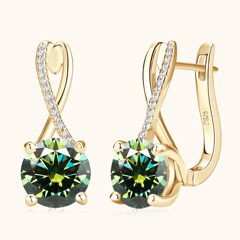 4CT Pink Moissanite Earrings
