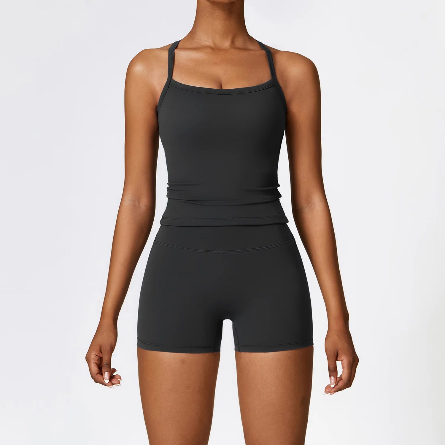 Women's 2-Piece Seamless Long Sleeve Crop Top Yoga Set | High Waist Leggings Gym Fitness Suit