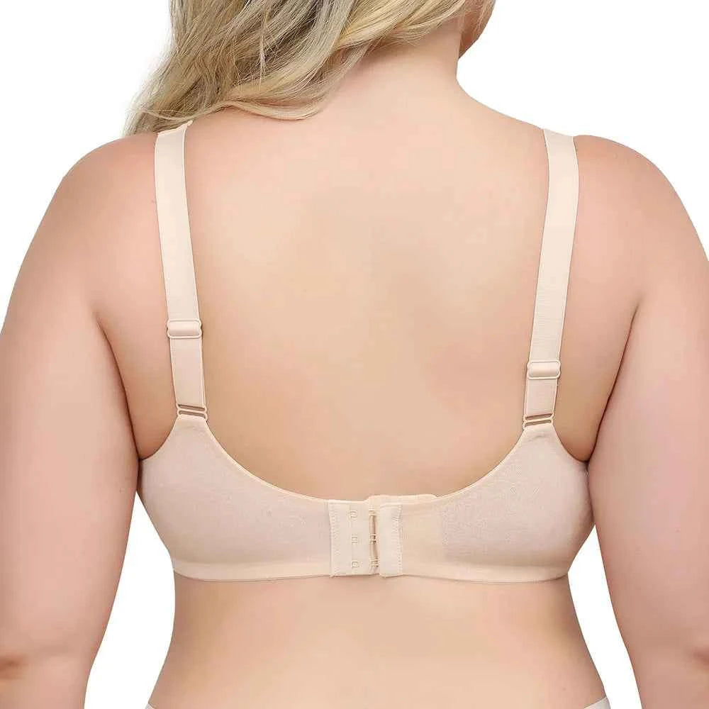 Plus Size Wide Strap Minimizer Bra | Underwire Full Coverage Unpadded Lace