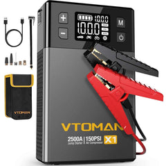 12V car jump starter with 150 PSI tyre inflator – image 1