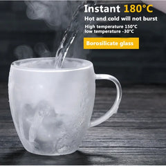 Heat Resistant Double Wall Glass Mug For Coffee by Snagg A Cup