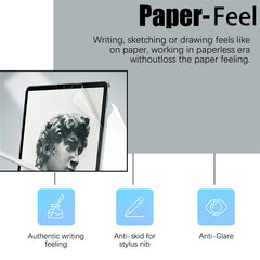 3 Pack Paper-Feel Screen Protector for iPad – Matte PET Writing & Drawing Film (No Glass)
