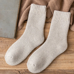 Men’s Vintage Wool Knit Socks, Thick Winter Cashmere Blend