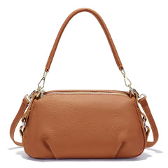 Genuine Leather Pillow Handbag – Simple High-Quality Small Shoulder & Crossbody Bag for Women