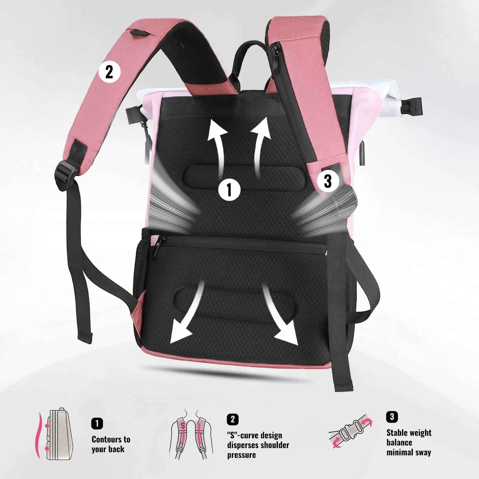 Large Capacity Waterproof Travel Backpack 15.6" with USB Charge Port