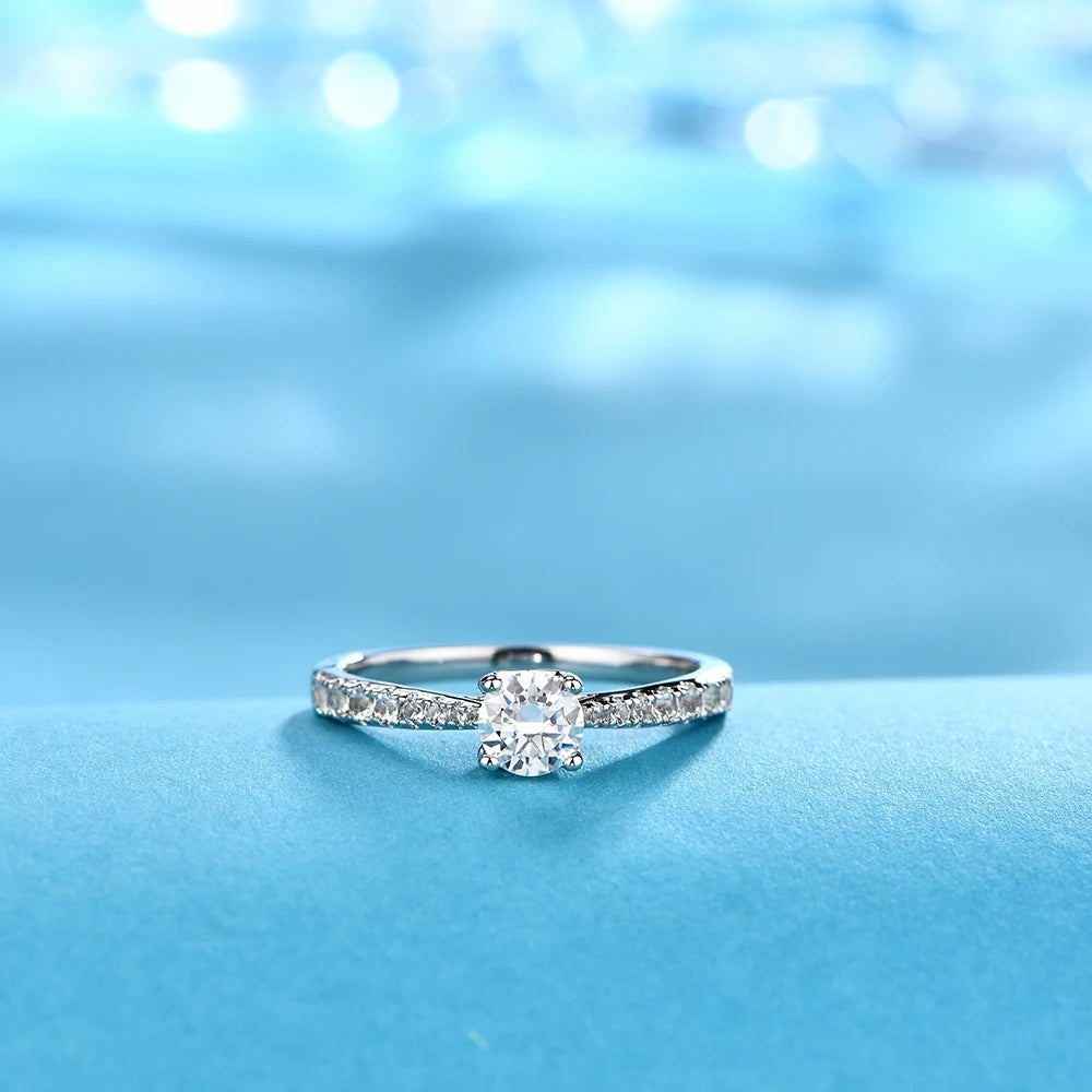 0.5ct D Color Round Moissanite Ring