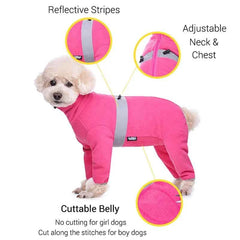 Polar Fleece Dog Jumpsuit – Reflective Closed-Belly Winter Suit for Small Dogs