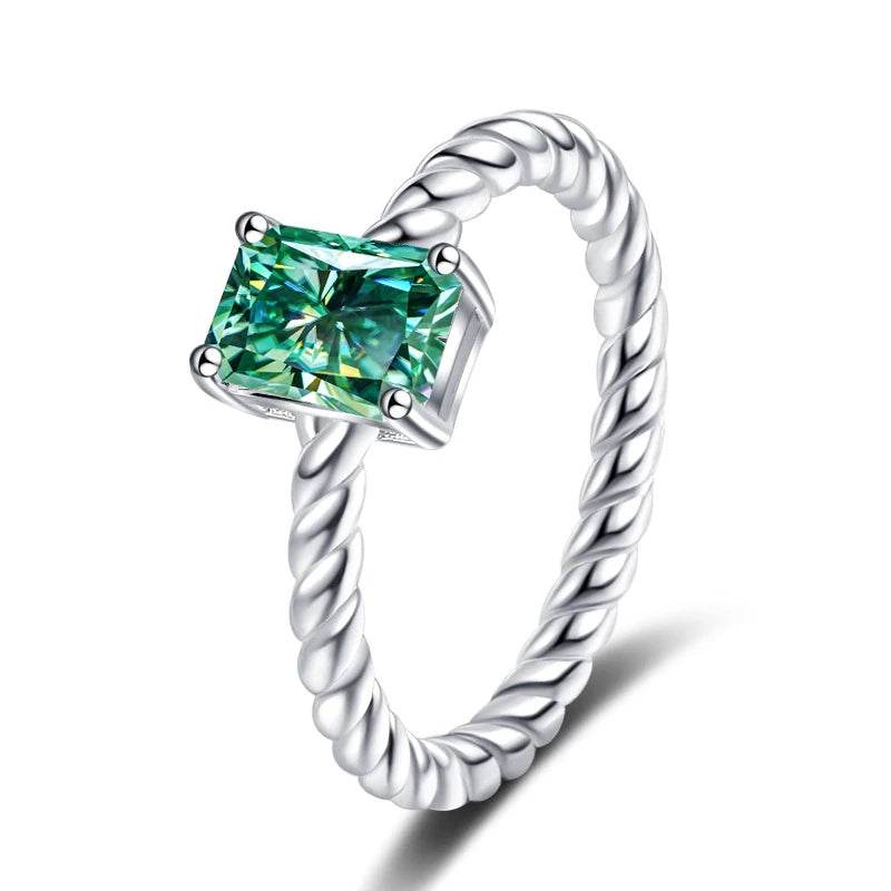 1ct Emerald Cut Moissanite Ring - SnaggIt