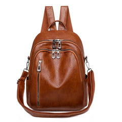 Soft PU Leather Multifunctional School Backpack