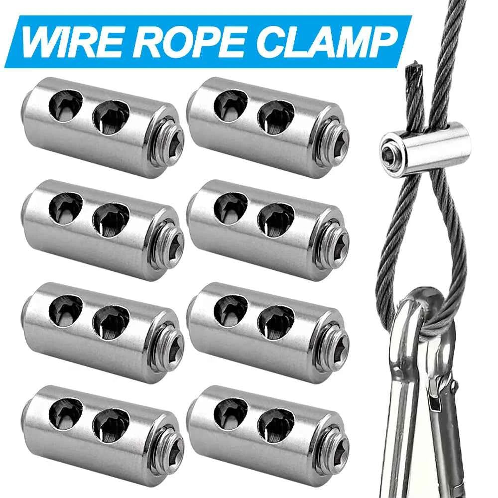Stainless Steel Wire Rope Clamps 2/3mm | Adjustable Screw Cable Fastener Clip Sling Fitting 10pcs