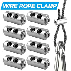 Stainless Steel Wire Rope Clamps 2/3mm | Adjustable Screw Cable Fastener Clip Sling Fitting 10pcs