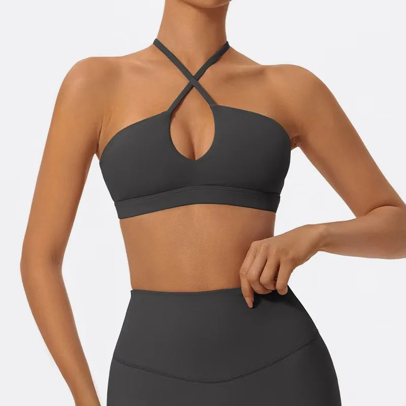 Women's Cross-Back Sports Bra | Stretch Yoga Gym Training Fitness Workout Underwear Top