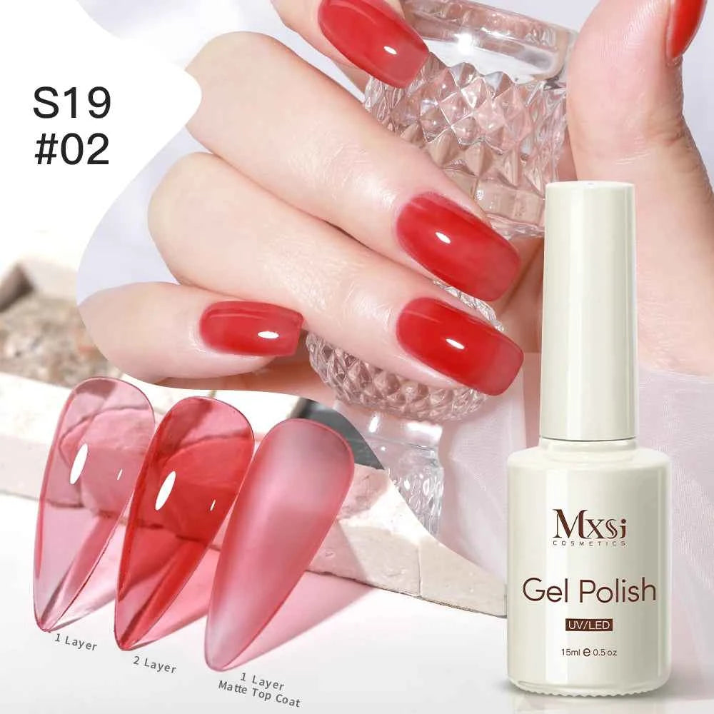 6 Piece Nude Pink Jelly Gel Collection – 15ml Professional Translucent "Syrup" Nail Art System