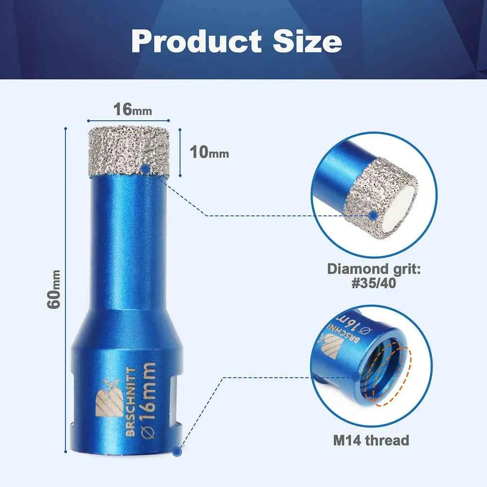 Vacuum Brazed Diamond Core Drill Bit & Heavy Duty Hole Saw for Granite, Porcelain, and Ceramic
